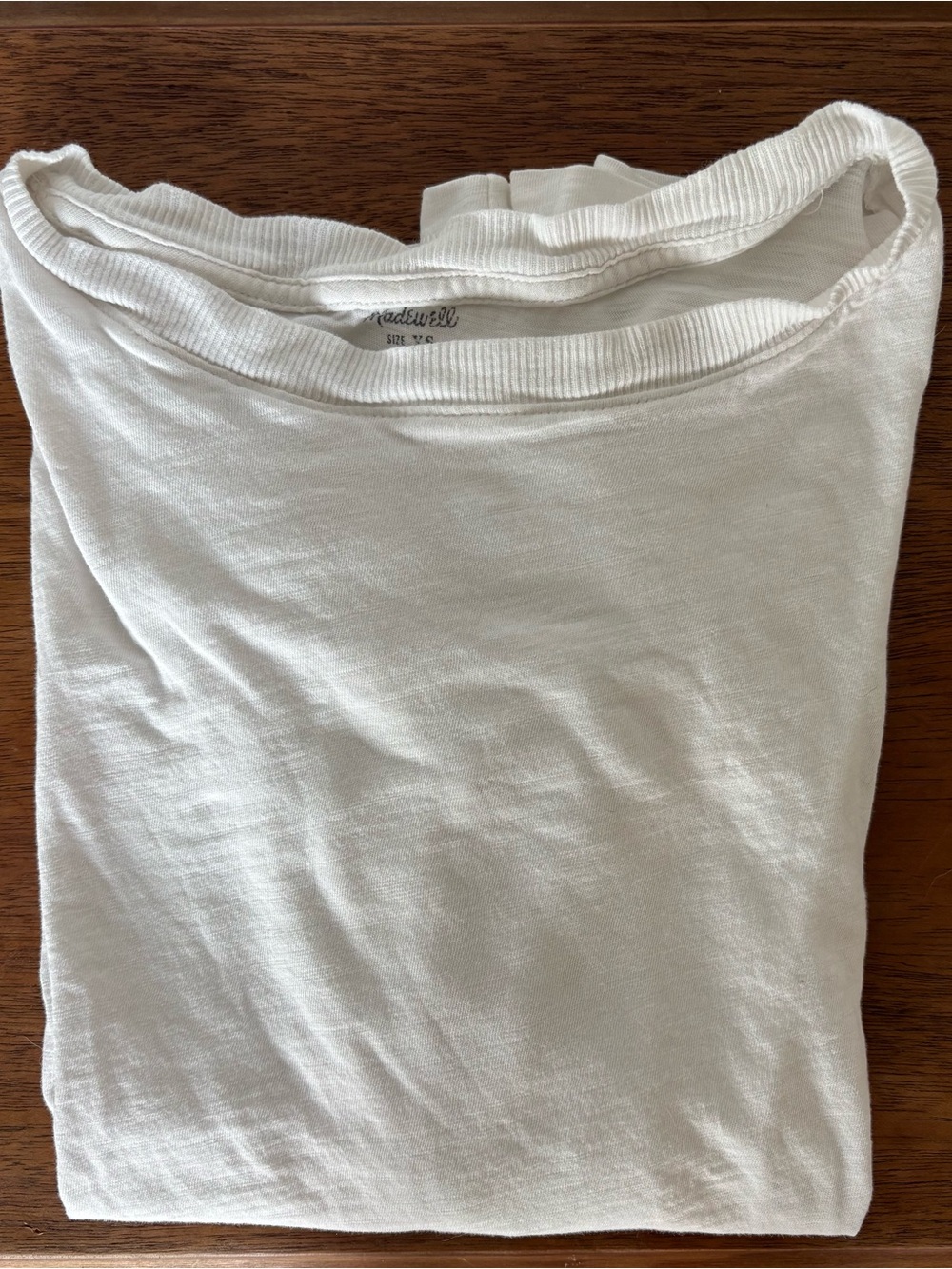 Madewell Soft White Ribbed Crew Tee